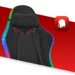 Геймерське ігрове комп'ютерне крісло Hell's Chair HC-1012 Black LED RGB тканина - Зображення 8