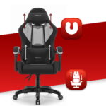 Геймерське ігрове комп'ютерне крісло Hell's Chair HC-1012 Black Grey тканина - Зображення 5