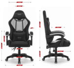 Геймерське ігрове комп'ютерне крісло Hell's Chair HC-1012 Black Grey тканина - Зображення 9