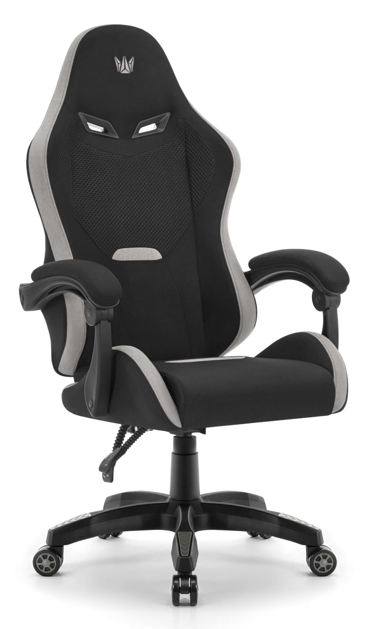 Геймерське ігрове комп'ютерне крісло Hell's Chair HC-1012 Black Grey тканина/замша - Зображення 2
