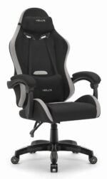 Геймерське ігрове комп'ютерне крісло Hell's Chair HC-1012 Black Grey тканина/замша