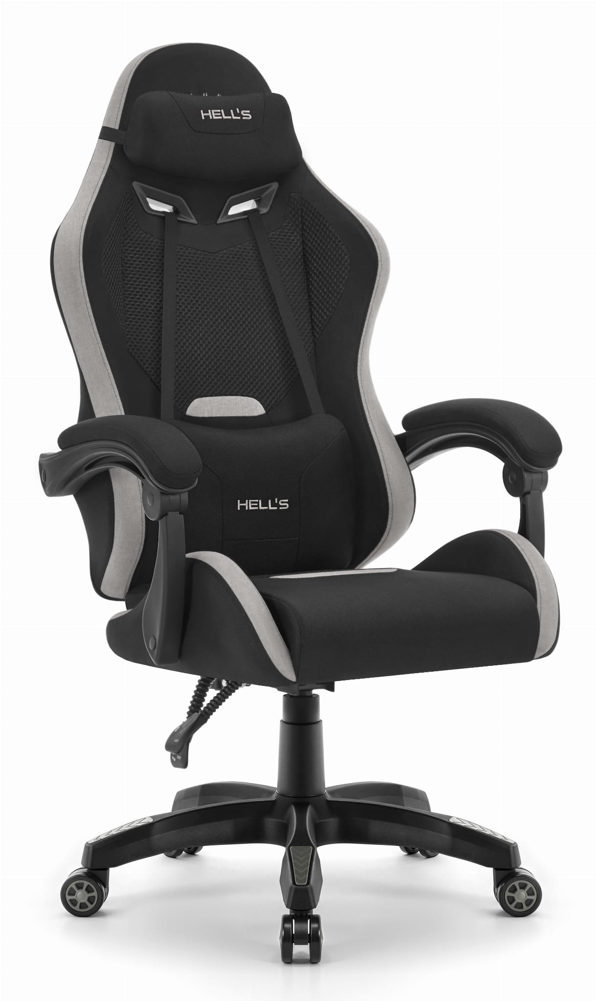 Fotel-gamingowy-Hells-Chair-HC-1012-Black-Grey-Czarny-Szary-Zamsz Геймерське ігрове комп'ютерне крісло Hell's Chair HC-1012 Black Grey тканина/замша