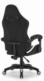 Геймерське ігрове комп'ютерне крісло Hell's Chair HC-1012 Black White тканина - Зображення 4