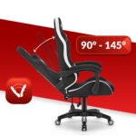 Геймерське ігрове комп'ютерне крісло Hell's Chair HC-1012 Black White тканина - Зображення 9