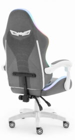 Геймерське ігрове комп'ютерне крісло Hell's Chair HC-1012 LED RGB Grey White тканина - Зображення 5