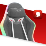 Геймерське ігрове комп'ютерне крісло Hell's Chair HC-1012 LED RGB Grey White тканина - Зображення 7