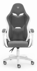 Геймерське ігрове комп'ютерне крісло Hell's Chair HC-1012 Grey White тканина - Зображення 3