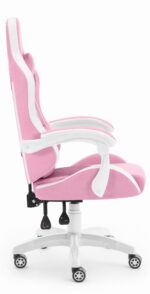 Геймерське ігрове комп'ютерне крісло Hell's Chair HC-1012 Pink White тканина - Зображення 3