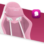 Геймерське ігрове комп'ютерне крісло Hell's Chair HC-1012 Pink White тканина - Зображення 6