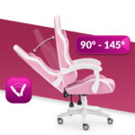 Геймерське ігрове комп'ютерне крісло Hell's Chair HC-1012 Pink White тканина - Зображення 7