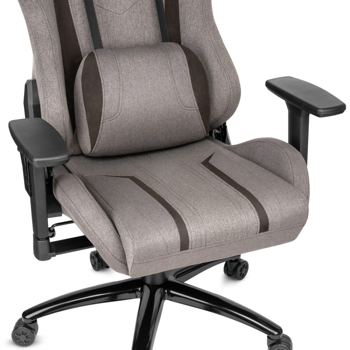 Геймерське ігрове комп'ютерне крісло Hell's Chair HC-1013 Grey Black тканина - Зображення 5