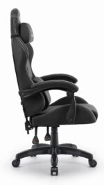 Геймерське ігрове комп'ютерне крісло Hell's Chair HC-1014 Black White тканина - Зображення 4