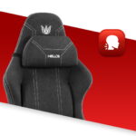 Геймерське ігрове комп'ютерне крісло Hell's Chair HC-1014 Black White тканина - Зображення 8