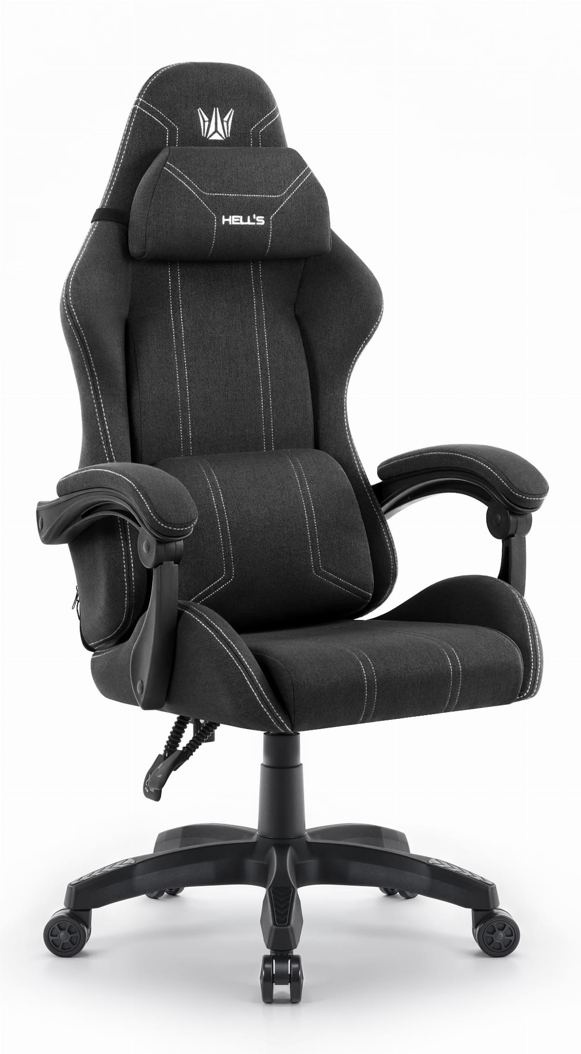 Fotel-gamingowy-Hells-Chair-HC-1014-Czarny-Bialy-Tkanina Геймерське ігрове комп'ютерне крісло Hell's Chair HC-1014 Black White тканина