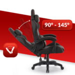 Геймерське ігрове комп'ютерне крісло Hell's Chair HC-1014 Black Red тканина - Зображення 6