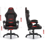 Геймерське ігрове комп'ютерне крісло Hell's Chair HC-1014 Black Red тканина - Зображення 10