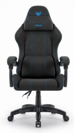 Геймерське ігрове комп'ютерне крісло Hell's Chair HC-1014 Black Blue тканина - Зображення 2