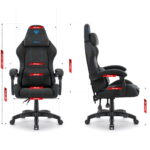 Геймерське ігрове комп'ютерне крісло Hell's Chair HC-1014 Black Blue тканина - Зображення 7