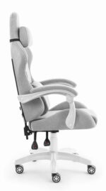 Геймерське ігрове комп'ютерне крісло Hell's Chair HC-1014 Grey White тканина - Зображення 4