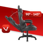 Геймерське ігрове комп'ютерне крісло Hell's Chair HC-1014 Grey Black тканина - Зображення 7