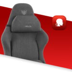 Геймерське ігрове комп'ютерне крісло Hell's Chair HC-1014 Grey Black тканина - Зображення 9