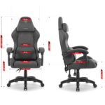 Геймерське ігрове комп'ютерне крісло Hell's Chair HC-1014 Grey Black тканина - Зображення 10