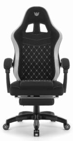 Геймерське комп'ютерне ігрове крісло Hell's Chair HC-1015 Black Grey тканина - Зображення 4