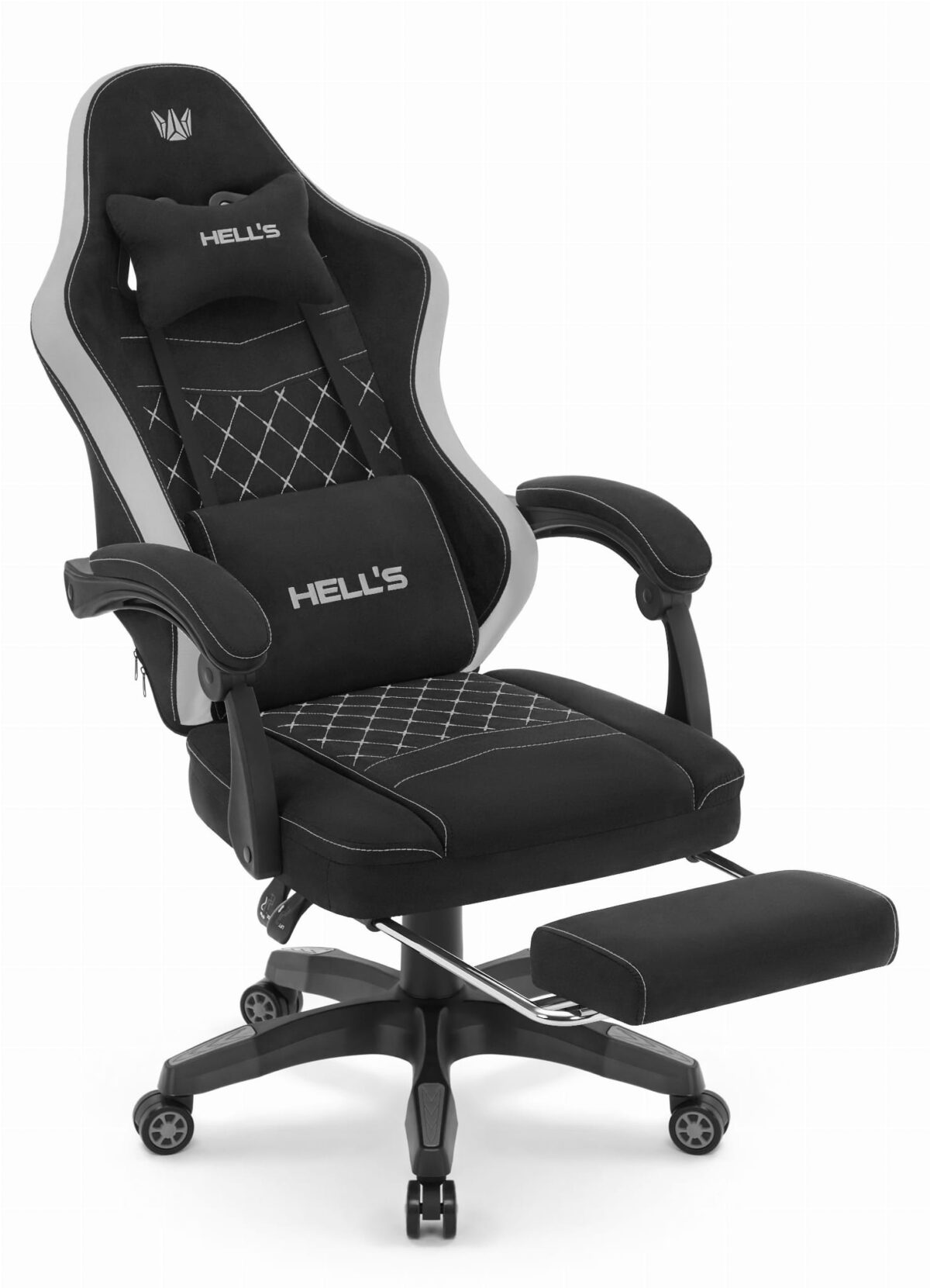 Геймерське комп'ютерне ігрове крісло Hell's Chair HC-1015 Black Grey тканина - Зображення 5