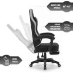 Геймерське комп'ютерне ігрове крісло Hell's Chair HC-1015 Black Grey тканина - Зображення 10