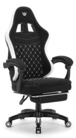 Геймерське комп'ютерне крісло Hell's Chair HC-1015 Grey White тканина - Зображення 2