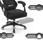 Геймерське комп'ютерне крісло Hell's Chair HC-1015 Grey White тканина - Зображення 11