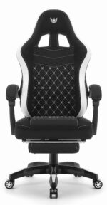 Геймерське комп'ютерне крісло Hell's Chair HC-1015 Grey White тканина - Зображення 7