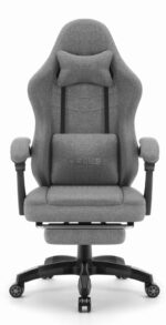 Геймерське комп'ютерне ігрове крісло Hell's Chair HC-1015 Grey тканина - Зображення 3