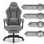 Геймерське комп'ютерне ігрове крісло Hell's Chair HC-1015 Grey тканина - Зображення 8