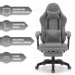 Геймерське комп'ютерне ігрове крісло Hell's Chair HC-1015 Grey тканина - Зображення 10