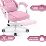 Геймерське комп'ютерне крісло Hell's Chair HC-1015 Pink White тканина - Зображення 11