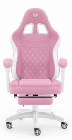 Геймерське комп'ютерне крісло Hell's Chair HC-1015 Pink White тканина - Зображення 4