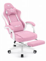 Геймерське комп'ютерне крісло Hell's Chair HC-1015 Pink White тканина - Зображення 7