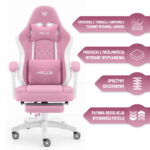 Геймерське комп'ютерне крісло Hell's Chair HC-1015 Pink White тканина - Зображення 9
