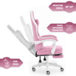 Геймерське комп'ютерне крісло Hell's Chair HC-1015 Pink White тканина - Зображення 10