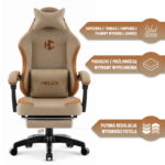 Геймерське комп'ютерне крісло Hell's Chair HC-1016 Beige тканина - Зображення 8