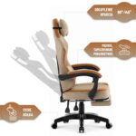 Геймерське комп'ютерне крісло Hell's Chair HC-1016 Beige тканина - Зображення 9