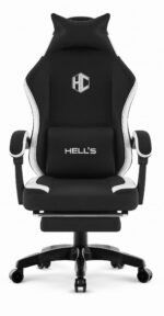 Геймерське комп'ютерне крісло Hell's Chair HC-1016 Black White тканина - Зображення 2