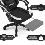 Геймерське комп'ютерне крісло Hell's Chair HC-1016 Black White тканина - Зображення 11