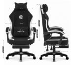 Геймерське комп'ютерне крісло Hell's Chair HC-1016 Black White тканина - Зображення 12