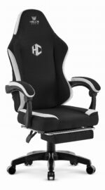 Геймерське комп'ютерне крісло Hell's Chair HC-1016 Black White тканина - Зображення 4