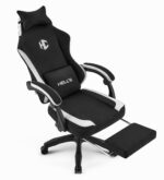 Геймерське комп'ютерне крісло Hell's Chair HC-1016 Black White тканина - Зображення 6