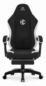 Геймерське комп'ютерне крісло Hell's Chair HC-1016 Black White тканина - Зображення 7