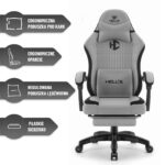 Геймерське комп'ютерне крісло Hell's Chair HC-1016 Gey Black тканина - Зображення 7