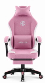 Геймерське комп'ютерне крісло Hell's Chair HC-1016 Pink тканина - Зображення 3